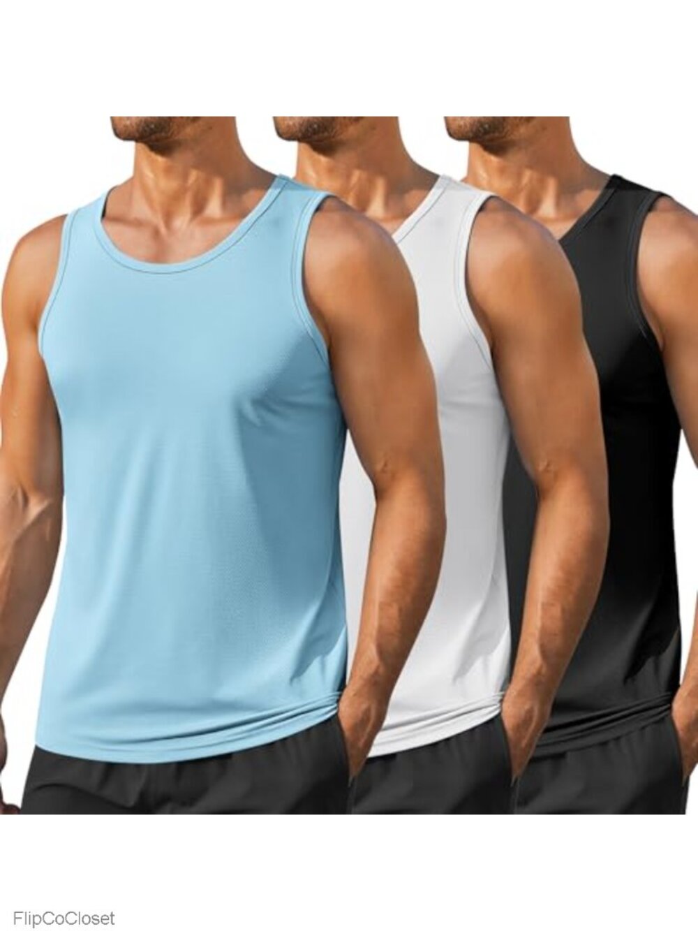 Men's UPF 50+ Sleeveless Workout Tank Top Quick Dry Gym Muscle Shirt